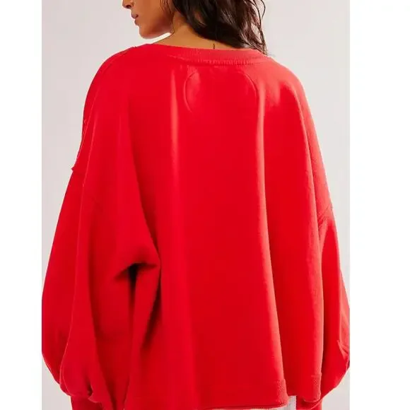 Free PeopleNWTTrish Heart Eyes SweatshirtRedMSRP $98
